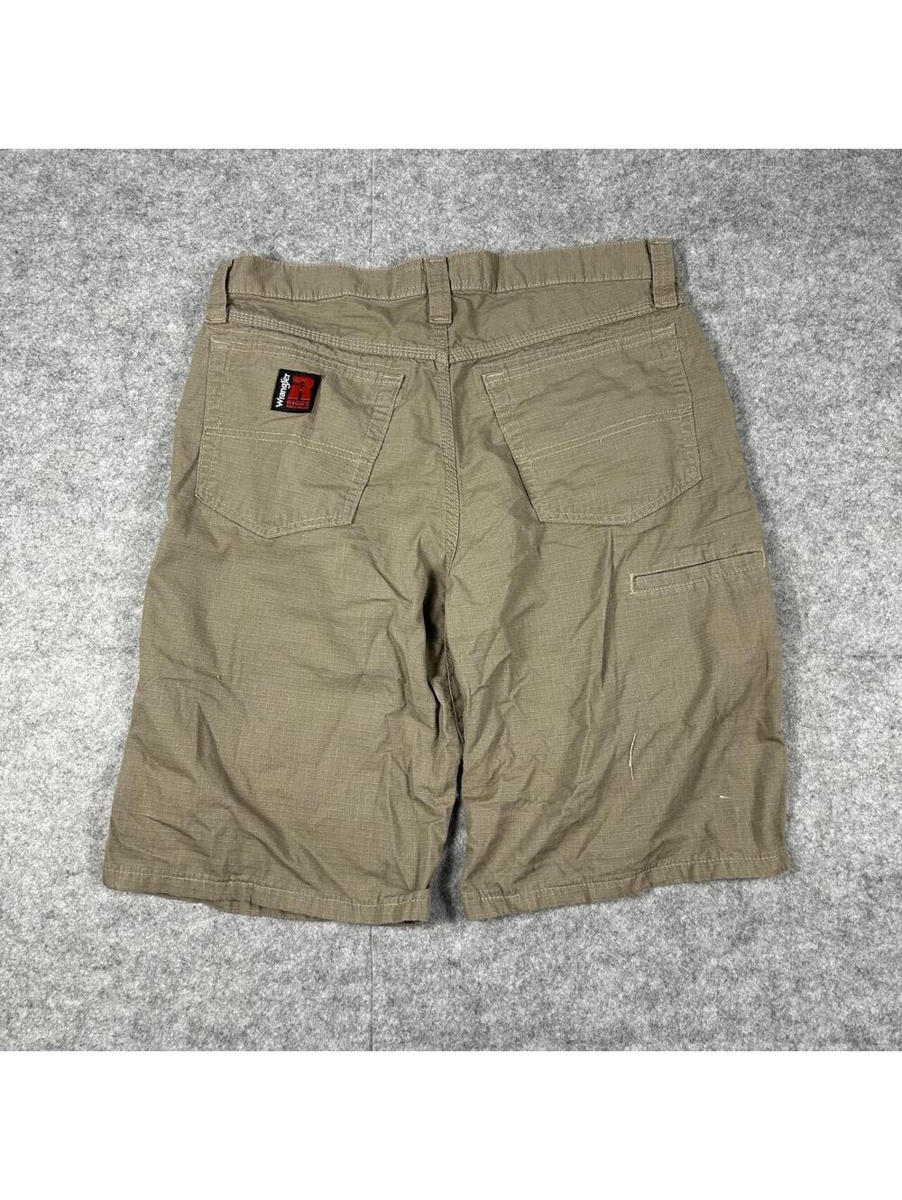 Vintage Wrangler Riggs Baggy Carpenter Shorts Khaki Size 32 Workwear